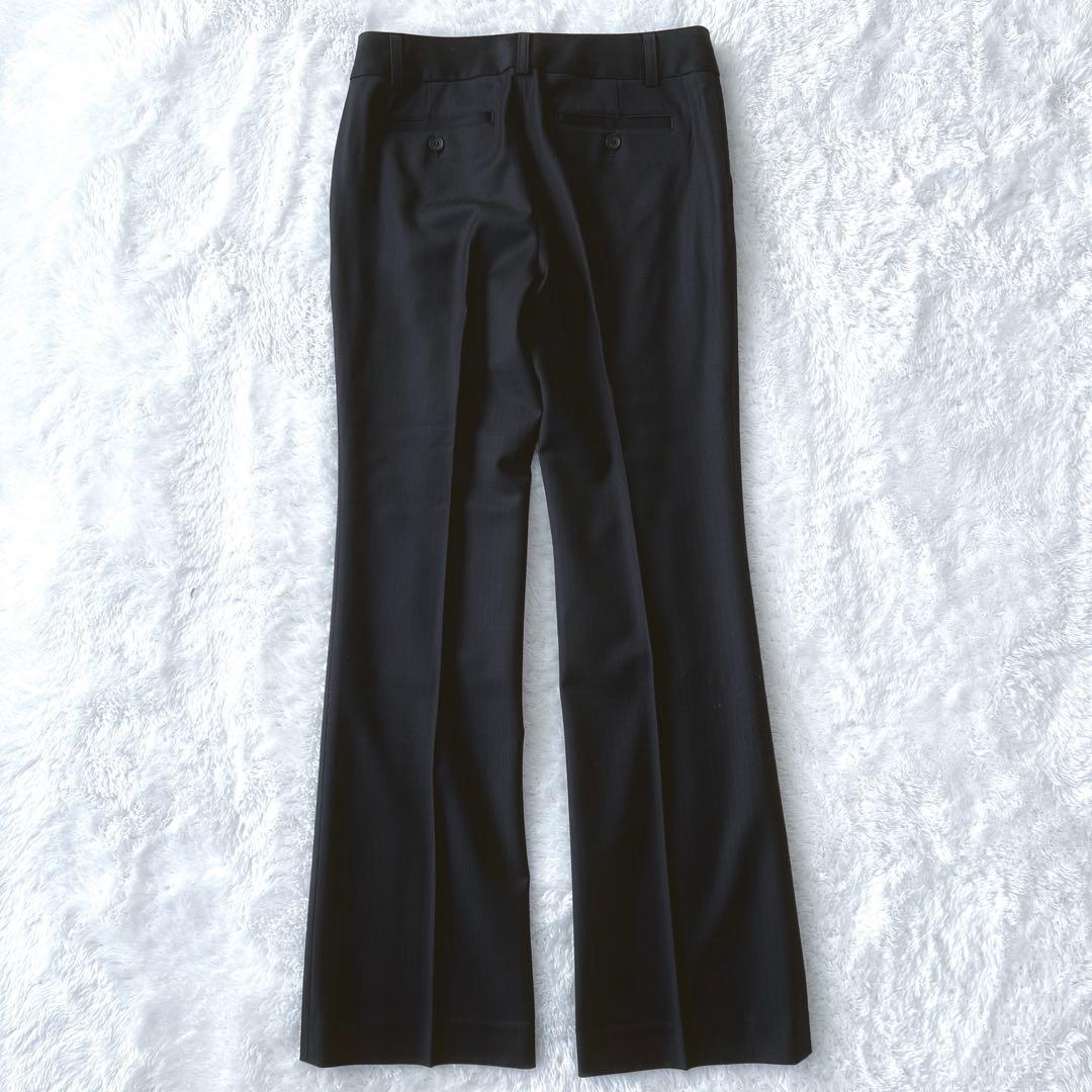 23区 40 パンツスーツ セットアップ ネイビー ストライプ ビジネス 通勤