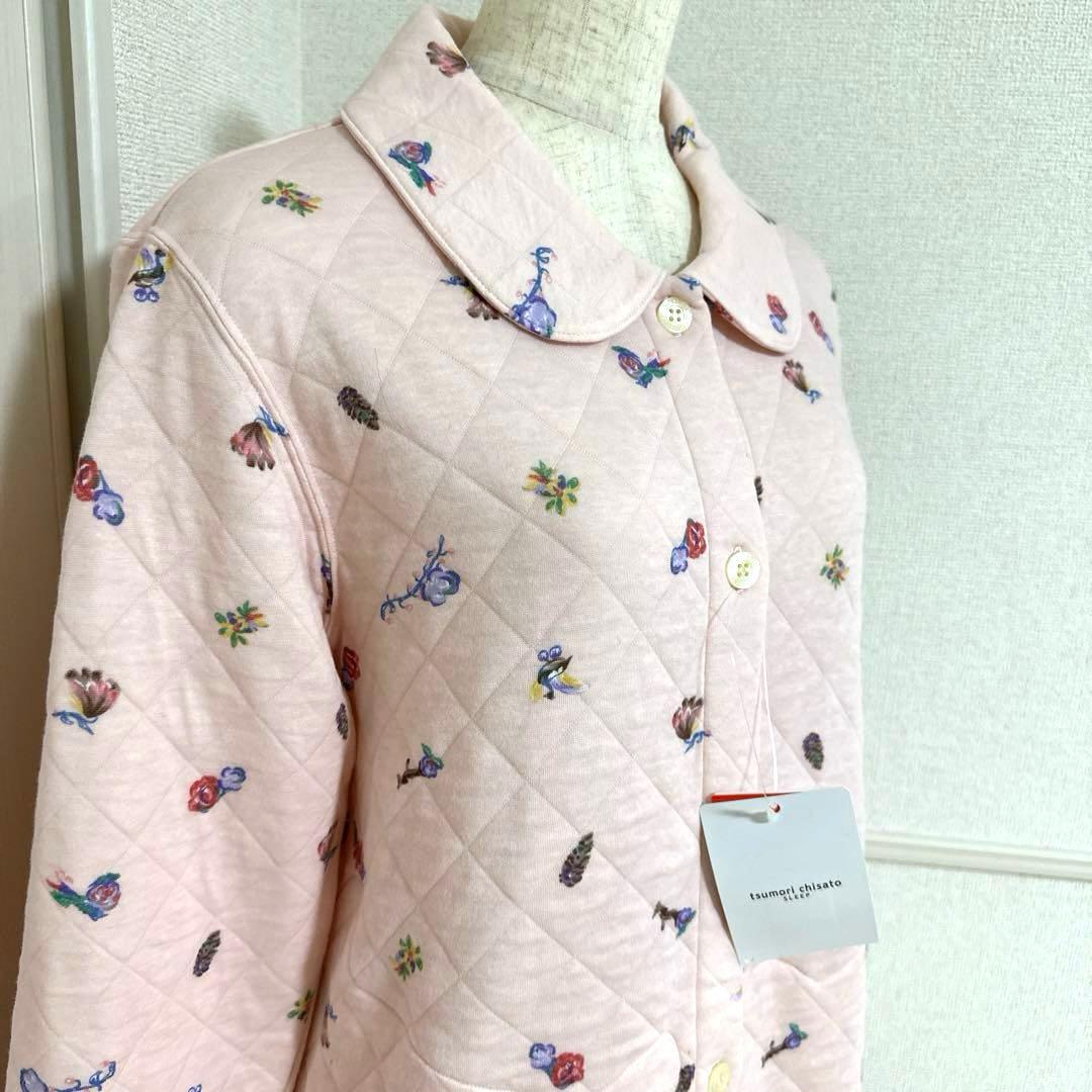 新品未使用タグ付　ワコールツモリチサト保温性生地暖かキルティングパジャマピンクM