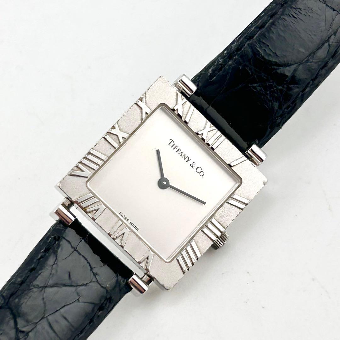 【稼働品】Tiffany&Co アトラス スクエア 腕時計 19-289