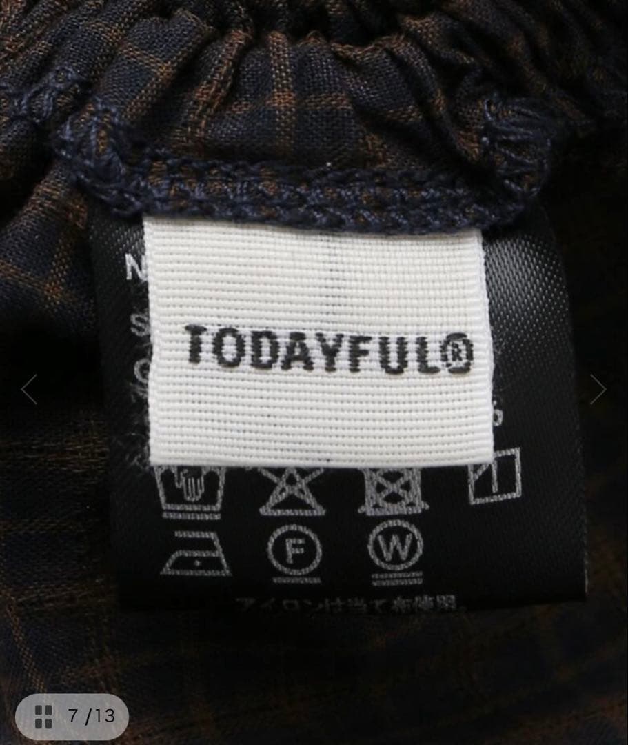 【TODAYFUL】Checkgather Compact Blouse