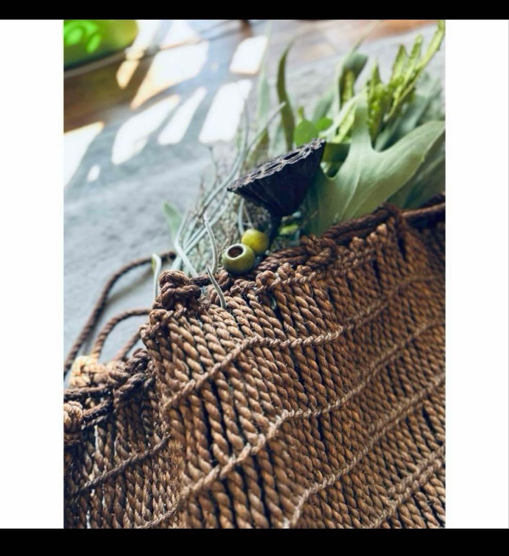 み*ね様 シナ カゴ　大サイズ マルシェ カゴ 網 吉田玲香 シャビーシック 襤