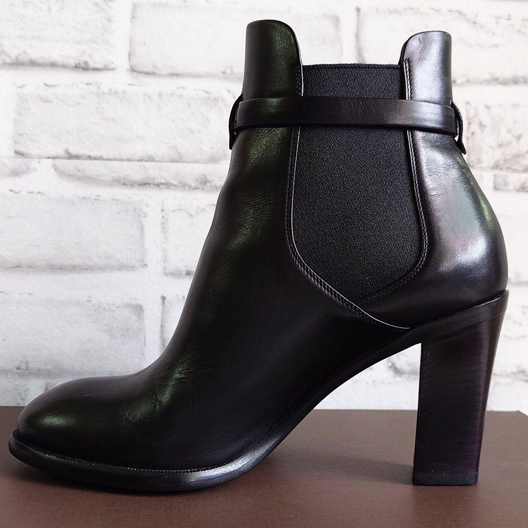 美品 LOUIS VUITTON ショートブーツ サイドゴア LVバックル 黒