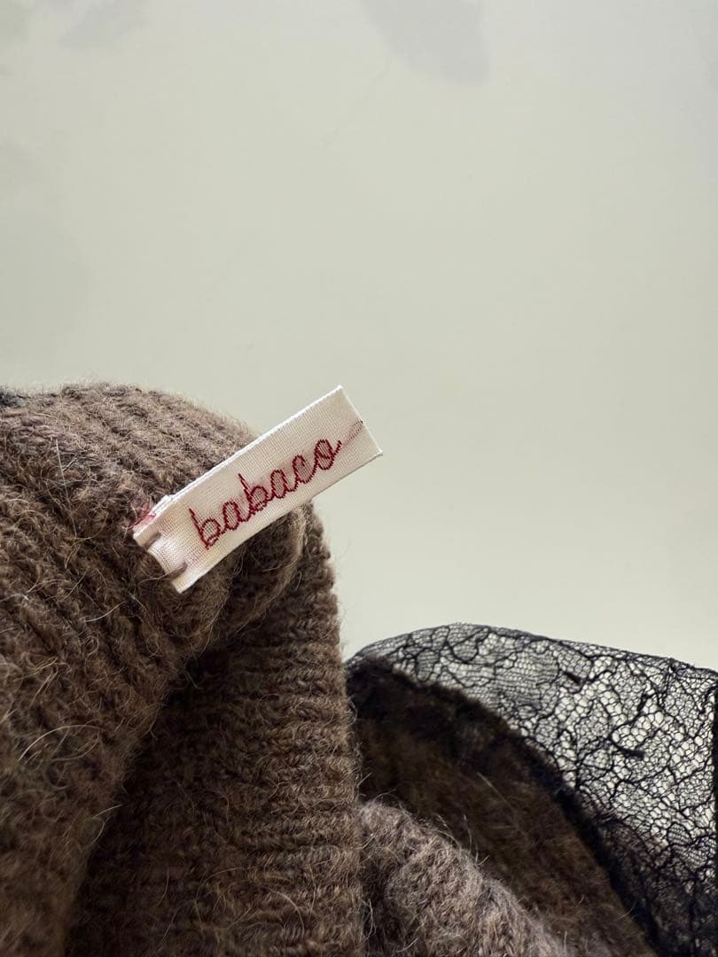 babaco レースニットベアトップ