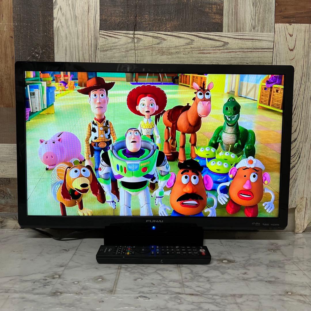 即日受渡❣️全国送料込3年前購入フナイ 24V型 2チューナー搭載。裏番組録画可能