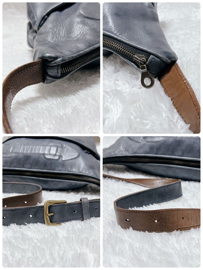 【美品】Jas M.B. London ショルダーバッグ　立体エンボス加工　真鍮