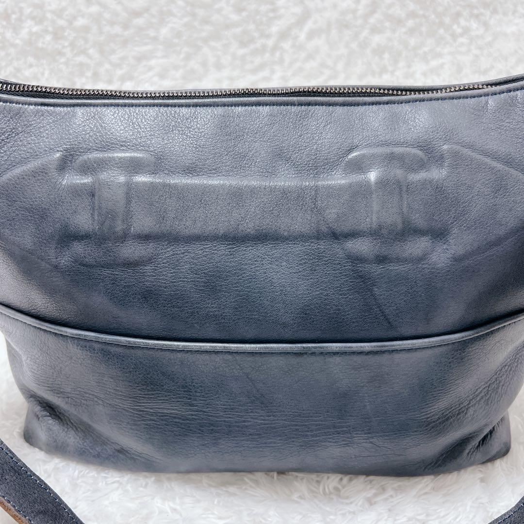 【美品】Jas M.B. London ショルダーバッグ　立体エンボス加工　真鍮