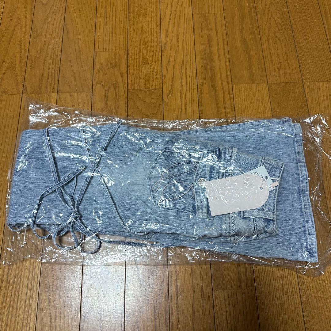 Darich ピコレースハイウエストフレアデニム