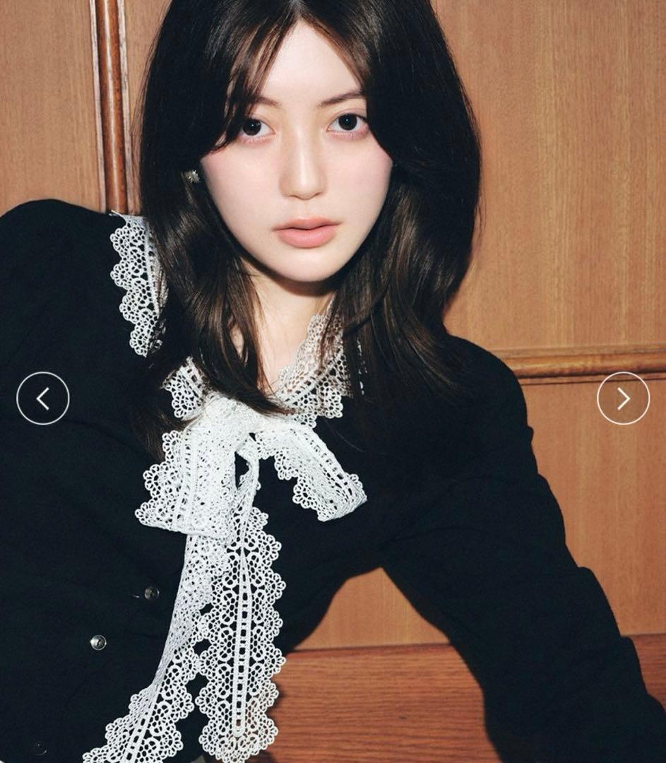 SNIDEL　【USAGI ONLINE限定】レースボウタイカーディガン