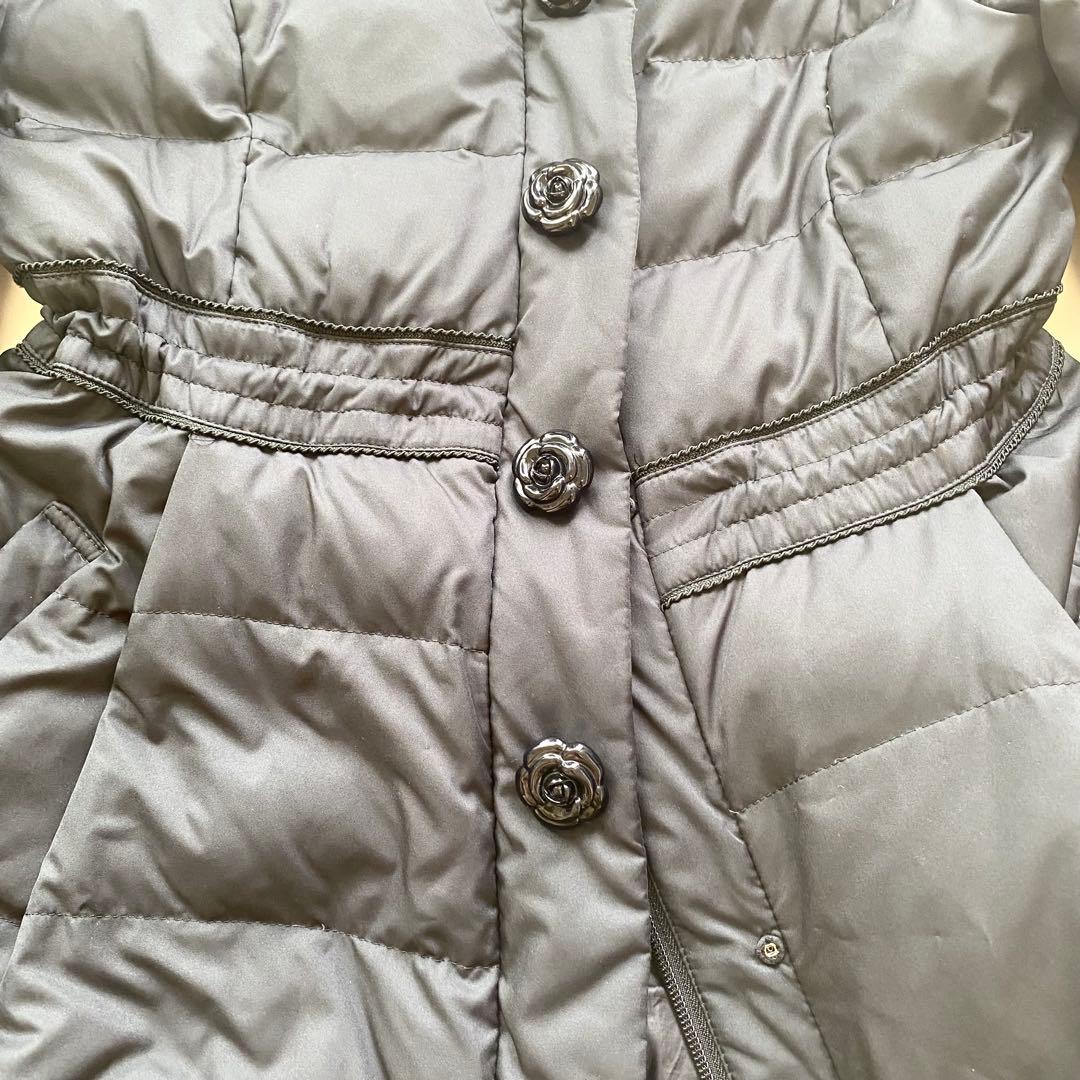 DOLLY GIRL BY ANNA SUI ロングダウンコート　薔薇　黒　M