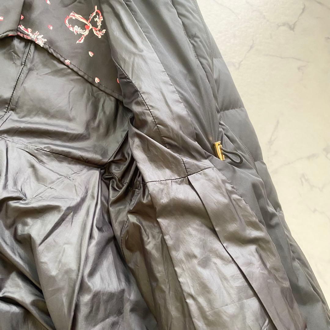 DOLLY GIRL BY ANNA SUI ロングダウンコート　薔薇　黒　M