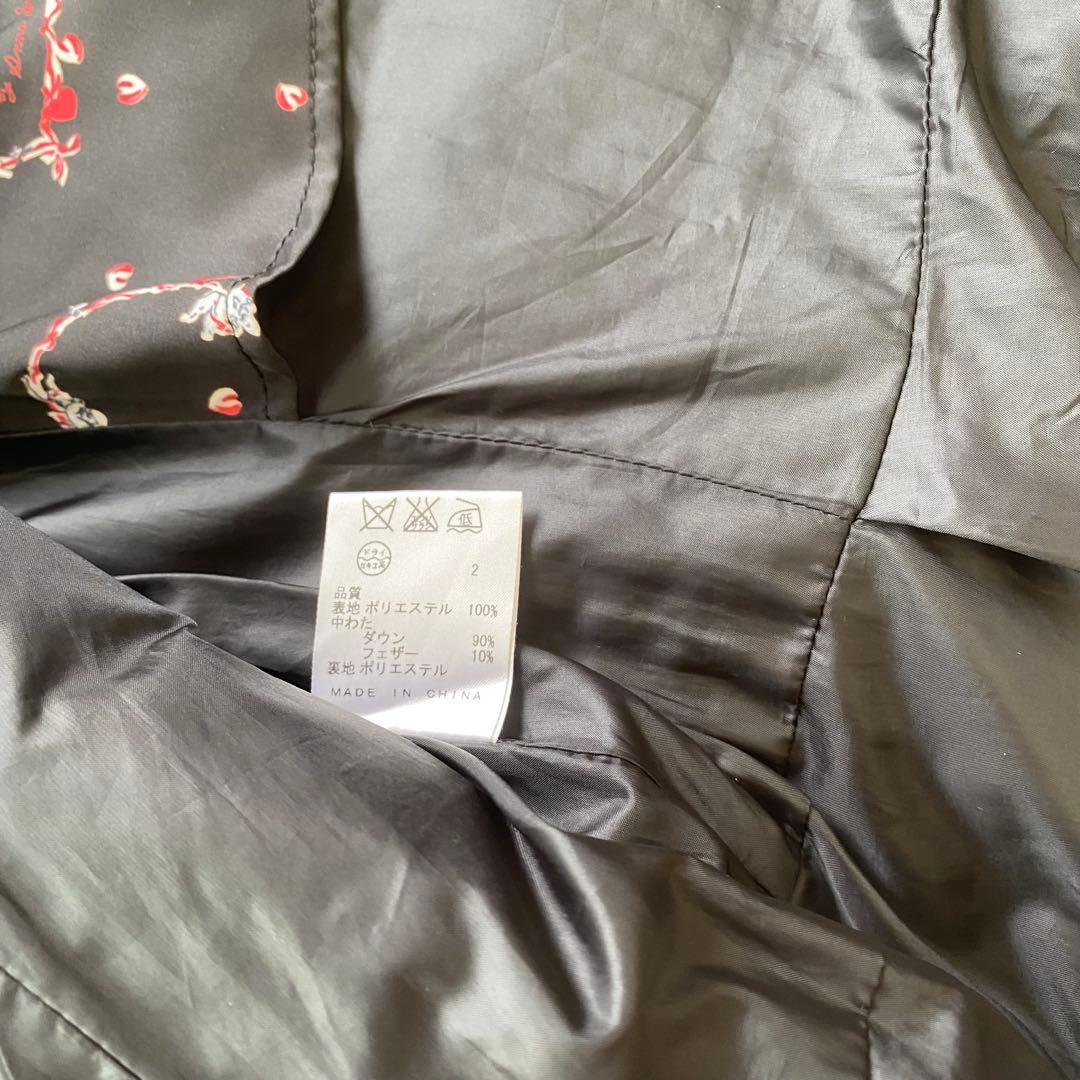 DOLLY GIRL BY ANNA SUI ロングダウンコート　薔薇　黒　M