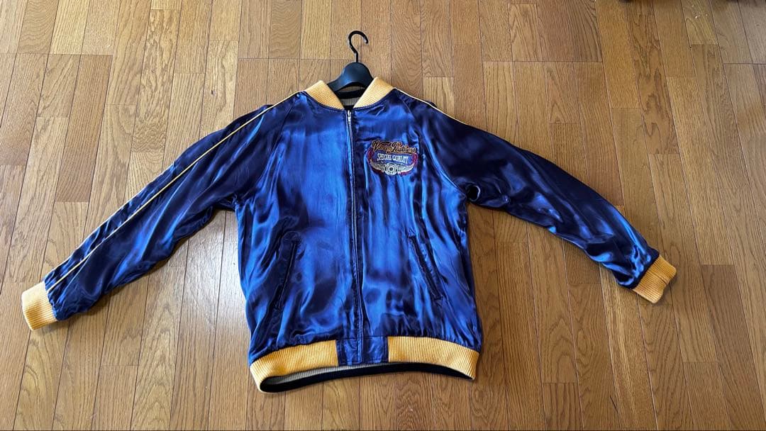 Vanson リバーシブル スカジャン 黒/青