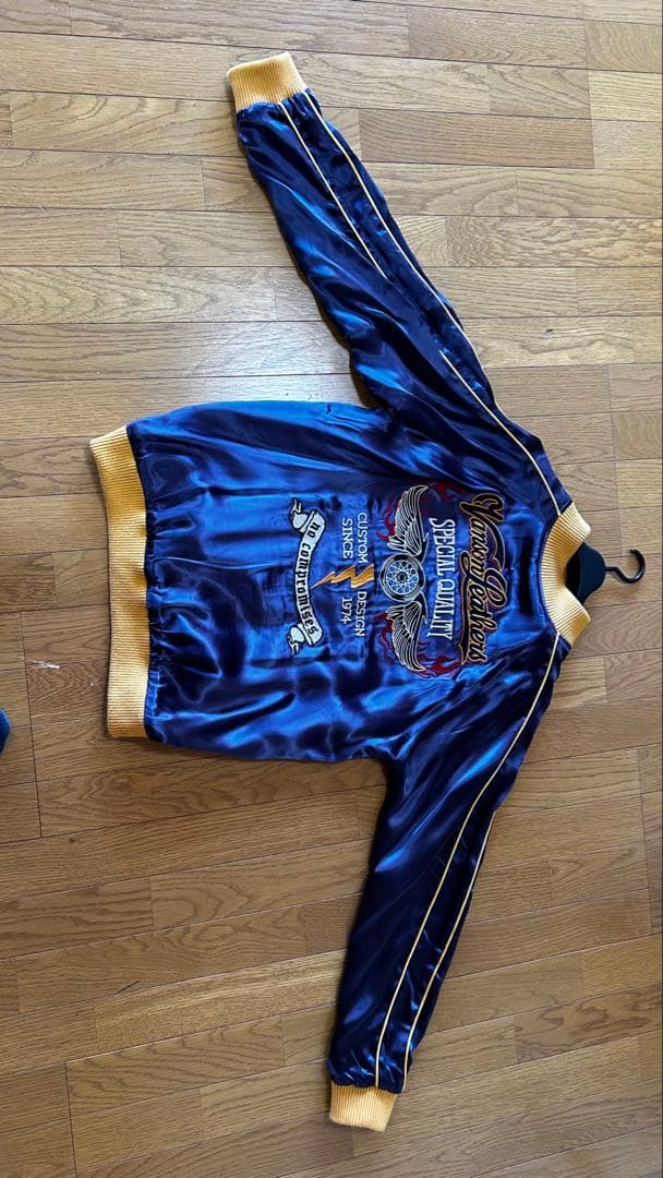 Vanson リバーシブル スカジャン 黒/青