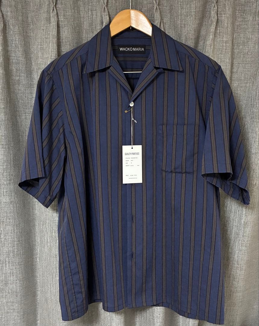 ワコマリア　STRIPED OPEN COLLAR SHIRT