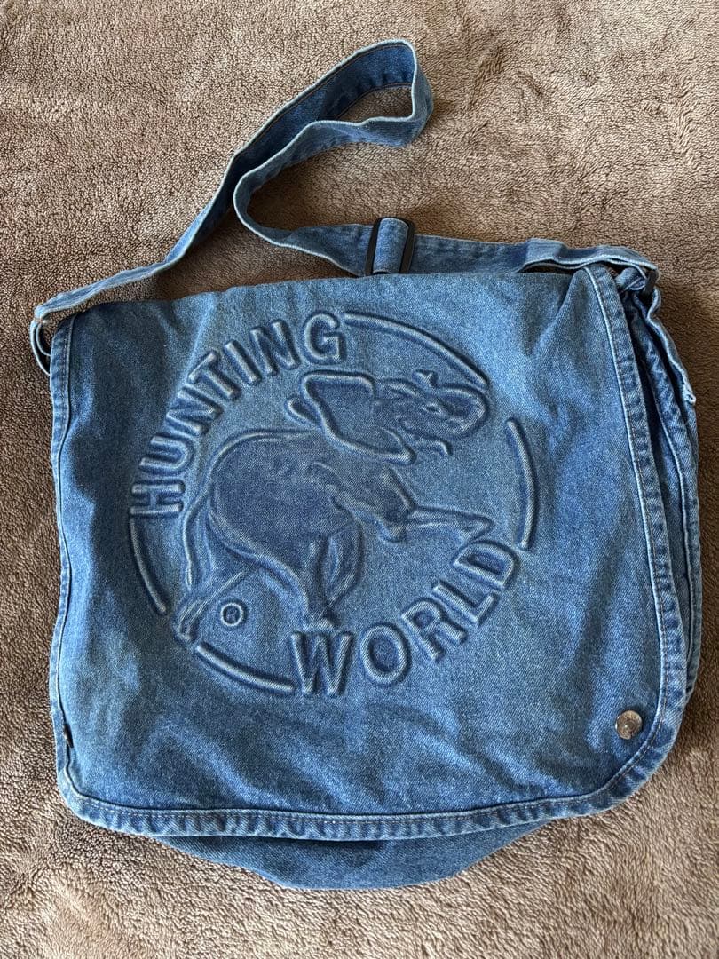 HUNTING WORLD メッセンジャーバッグ デニムブルー