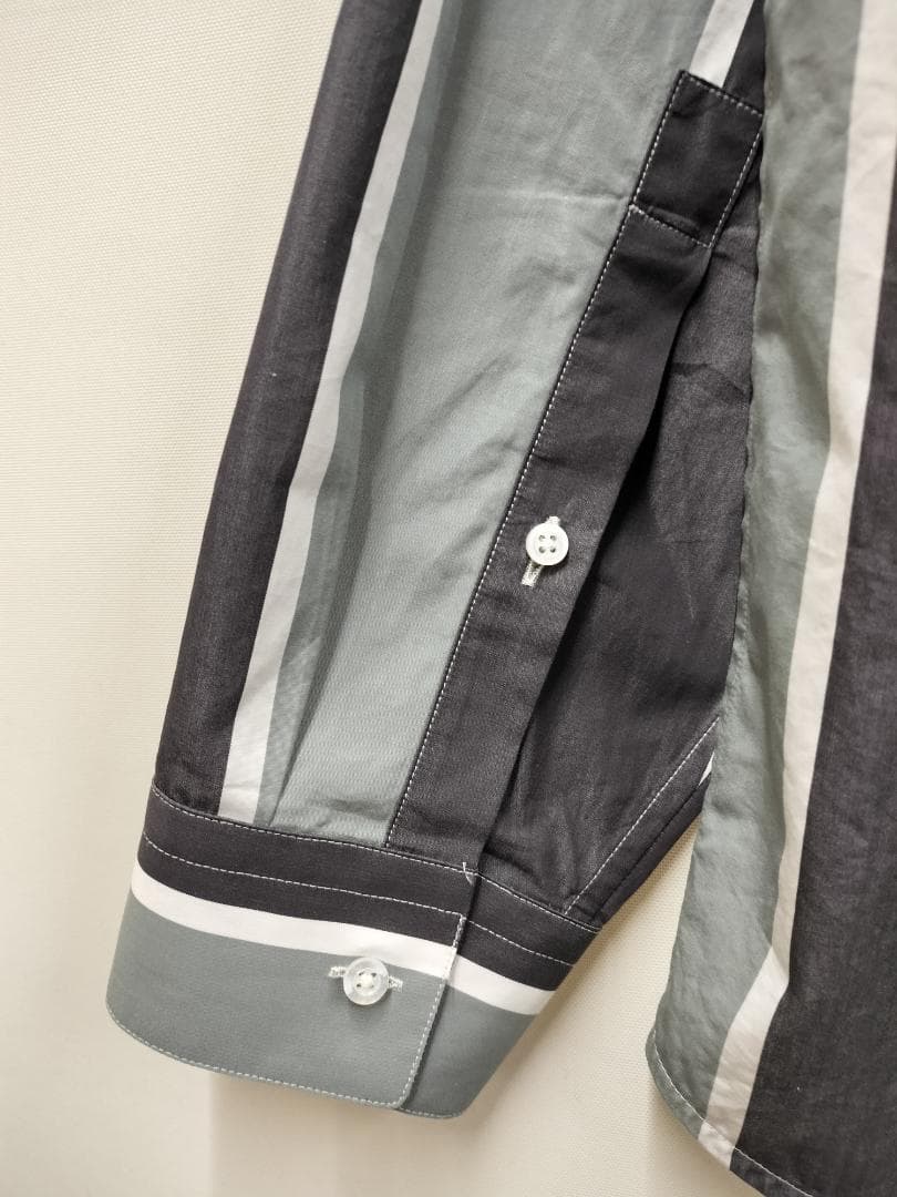 ジルサンダー/ストライプオーバーサイズドシャツ/光沢滑らか素材/ビッグシルエット