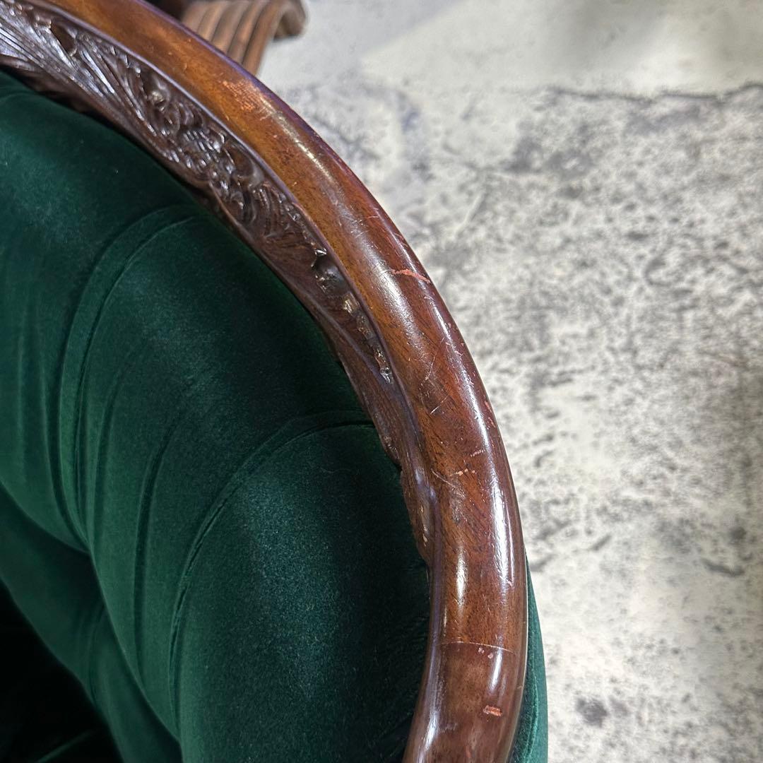 ★魅惑のグリーン★maruniマルニ木工 グリーンベルベットベルサイユ ソファ②