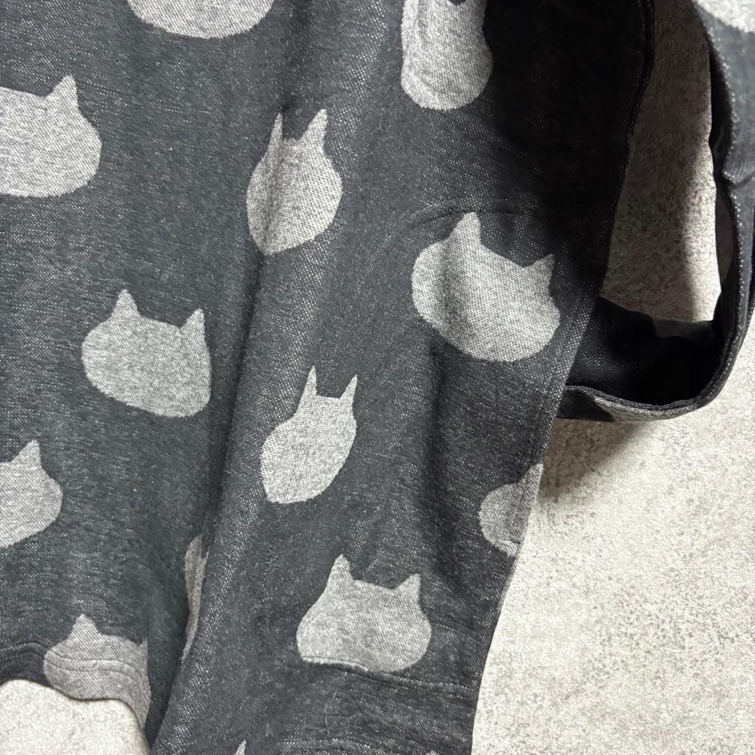 新品　マタノアツコ 可愛い MEME総柄パジャマ「Lサイズ・黒×グレー」