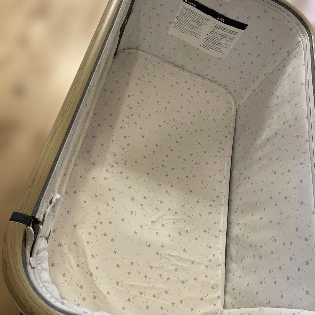 HZDMJ ベビーベッド　かや付、取説、ケース付き