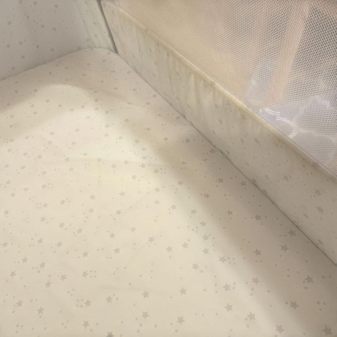 HZDMJ ベビーベッド　かや付、取説、ケース付き