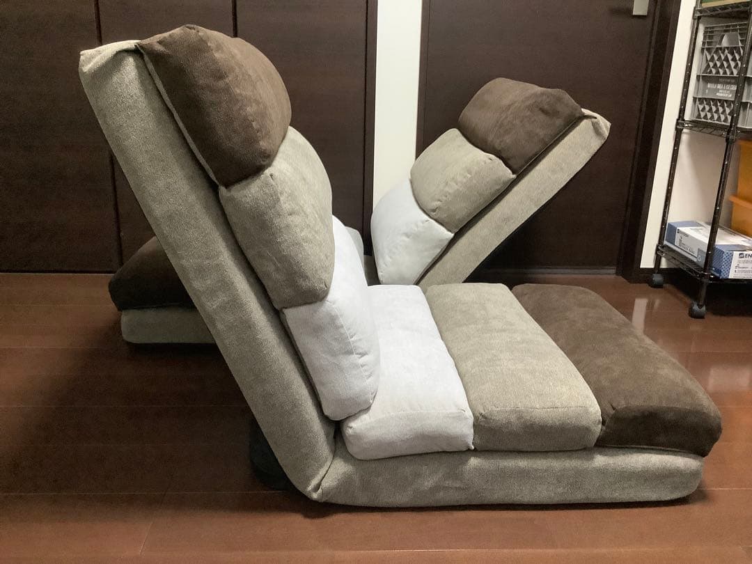 リクライニング座椅子 ブラウン グレー　愛媛県東温市でのお受け取りのみ
