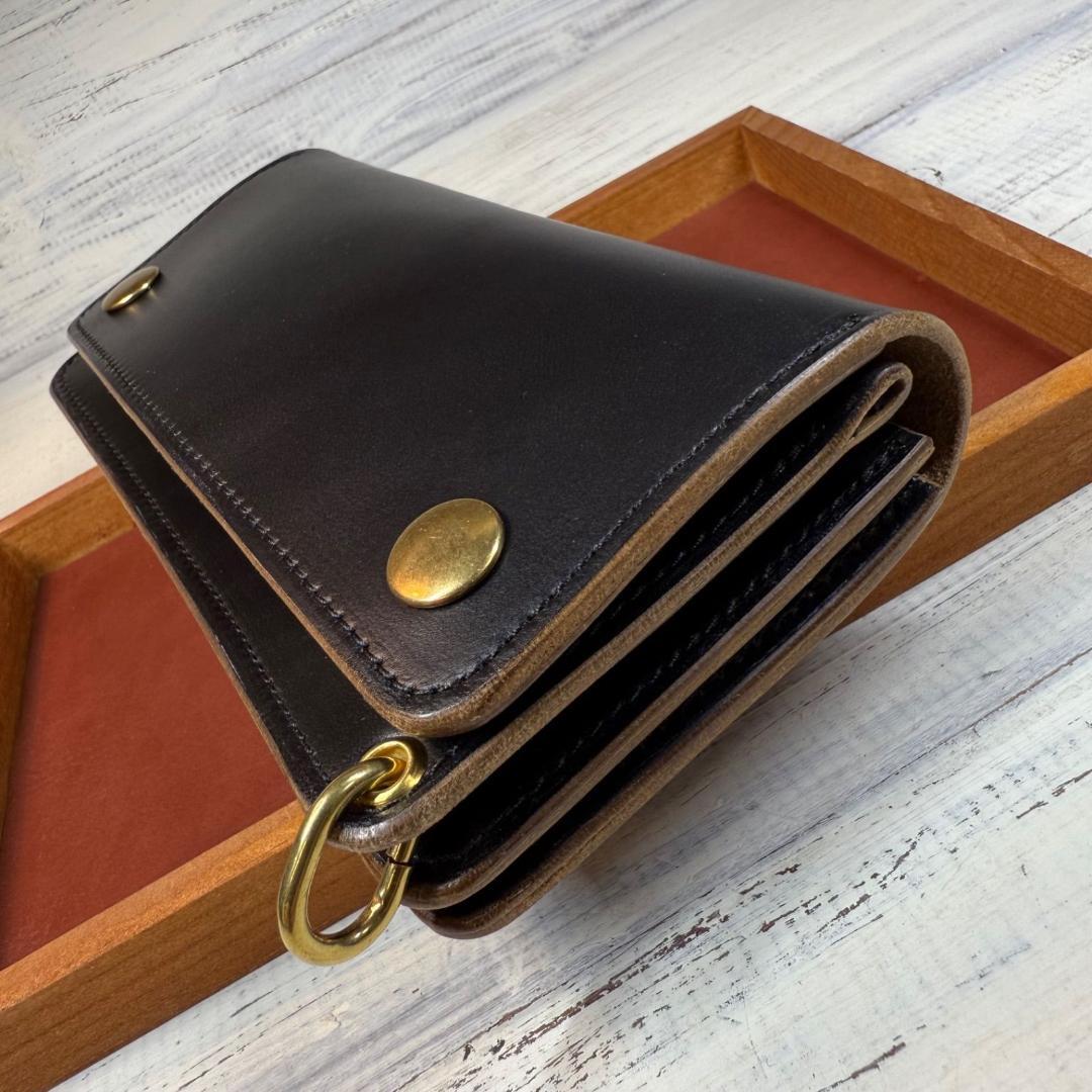 【トラッカーウォレット ロング 3層】ホースバット ゴールド universal