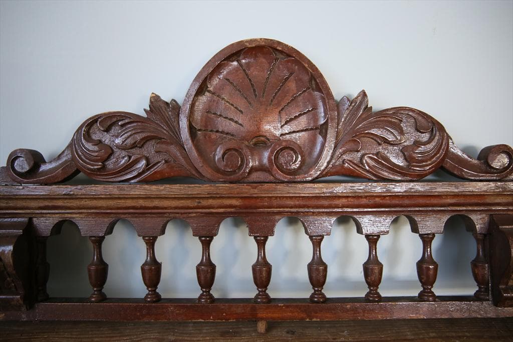 フランスアンティーク木製パーツ/壁飾りウォールアート/彫刻オブジェ(90-141