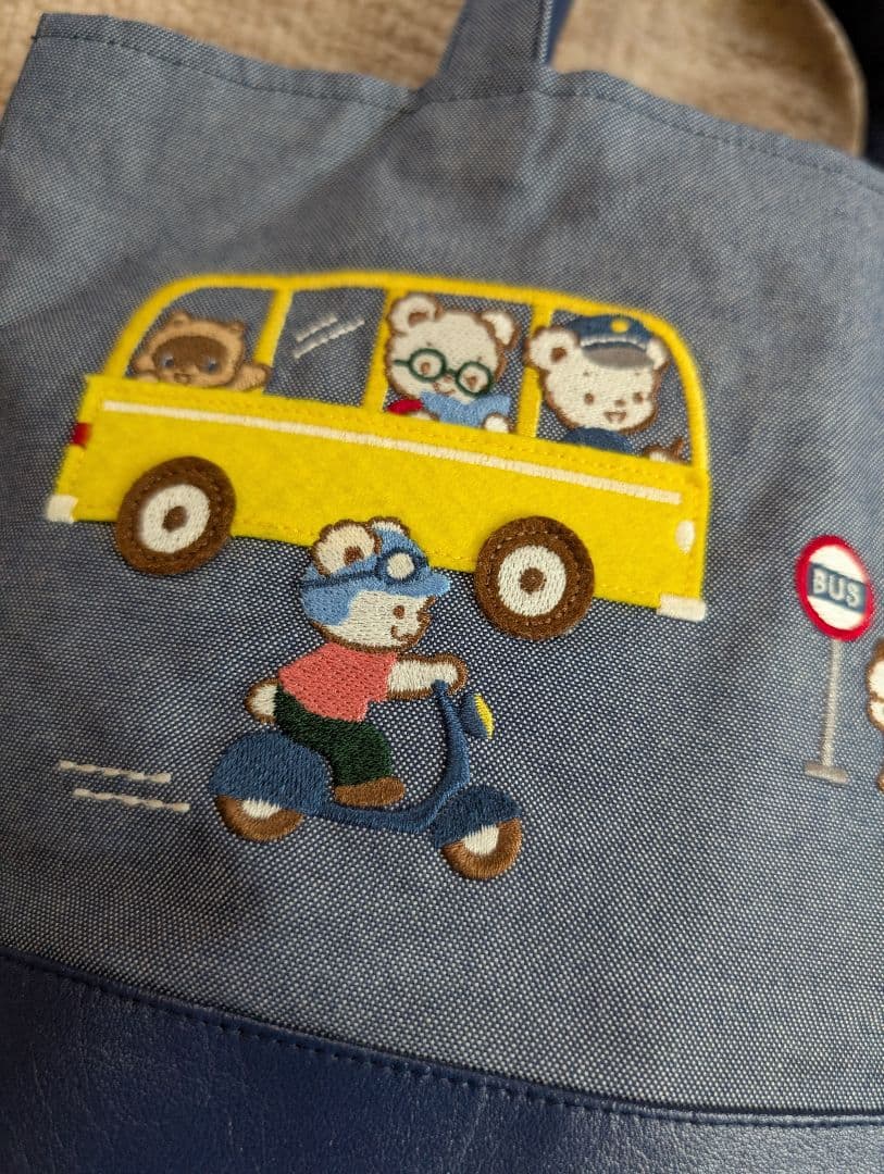 ファミリア　デニムバッグ　ミニ　未使用品　ネイビー　ランチバッグ