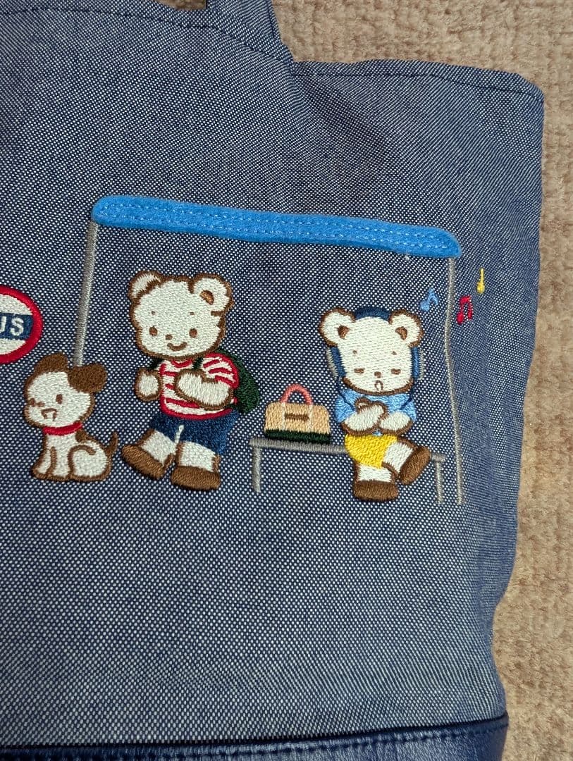 ファミリア　デニムバッグ　ミニ　未使用品　ネイビー　ランチバッグ