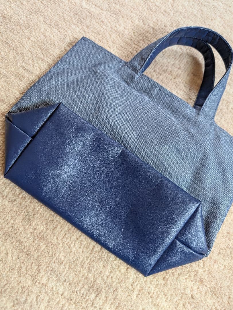 ファミリア　デニムバッグ　ミニ　未使用品　ネイビー　ランチバッグ