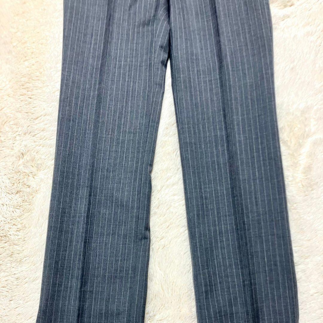 ★極美品★NEWYORKER パンツスーツセットアップ ストライプ モヘヤ 7号