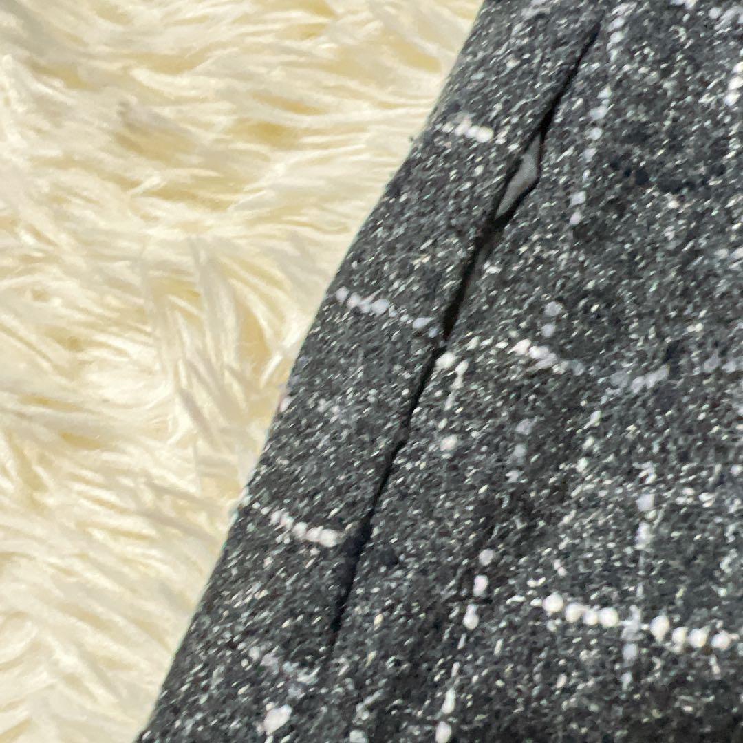 Rene ルネ　ツイード　チェック　ワンピース　ロゴ　チャック　ジップアップ