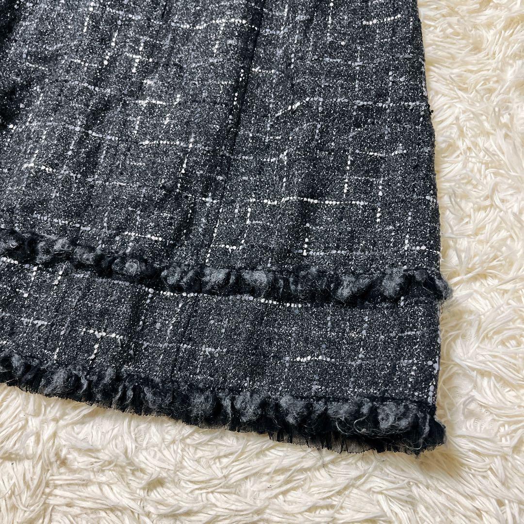 Rene ルネ　ツイード　チェック　ワンピース　ロゴ　チャック　ジップアップ