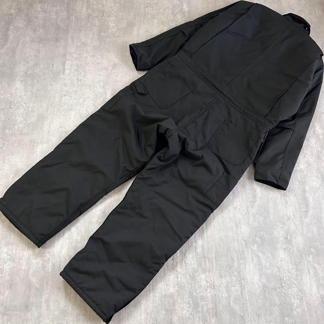 P276【42R】【ダブルニー】カーハート 防寒つなぎ 中綿入り 黒 メキシコ製