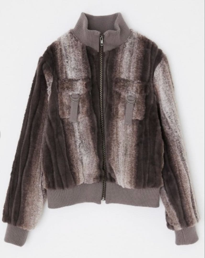 LAGUAGEM rib docking フェイクファージャケット