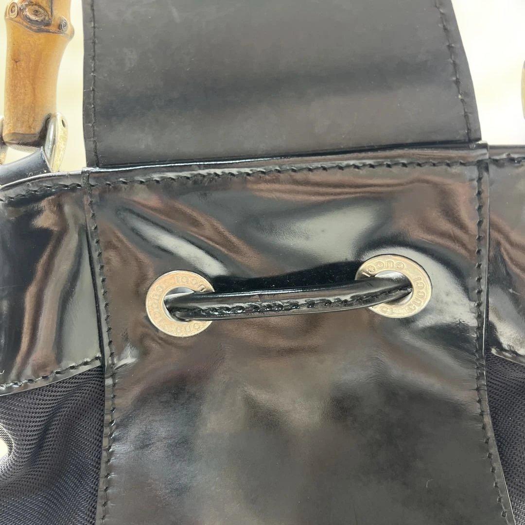 美品 GUCCI バンブー 巾着 2way ワンショルダー ナイロン グッチ