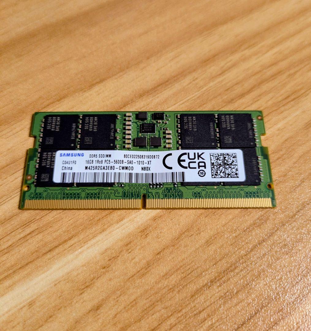 Samsung DDR5-5600 ノートPC用メモリ 16GB