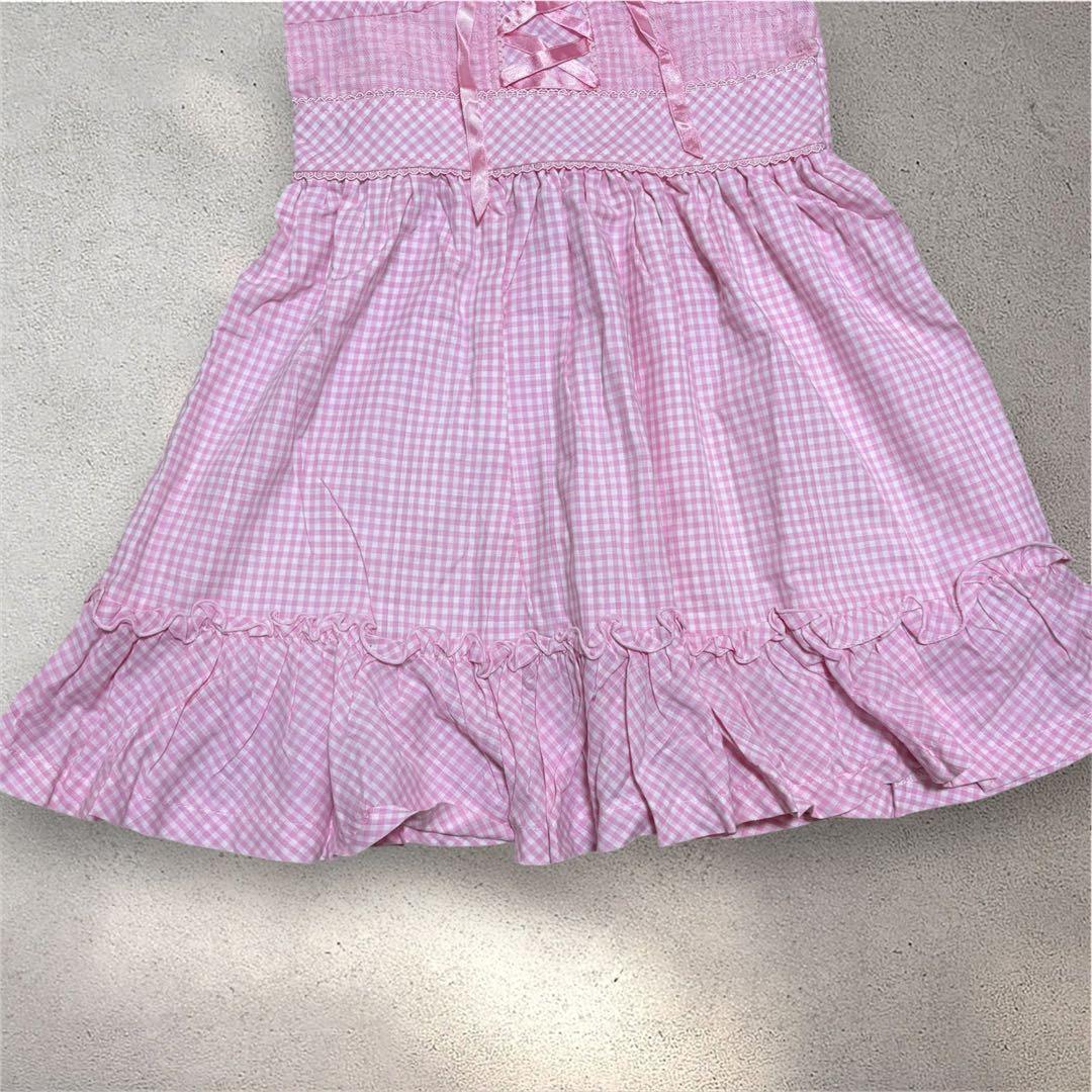 【タグ付き】TRALALA/トゥララ キャミワンピ チェック ピンク