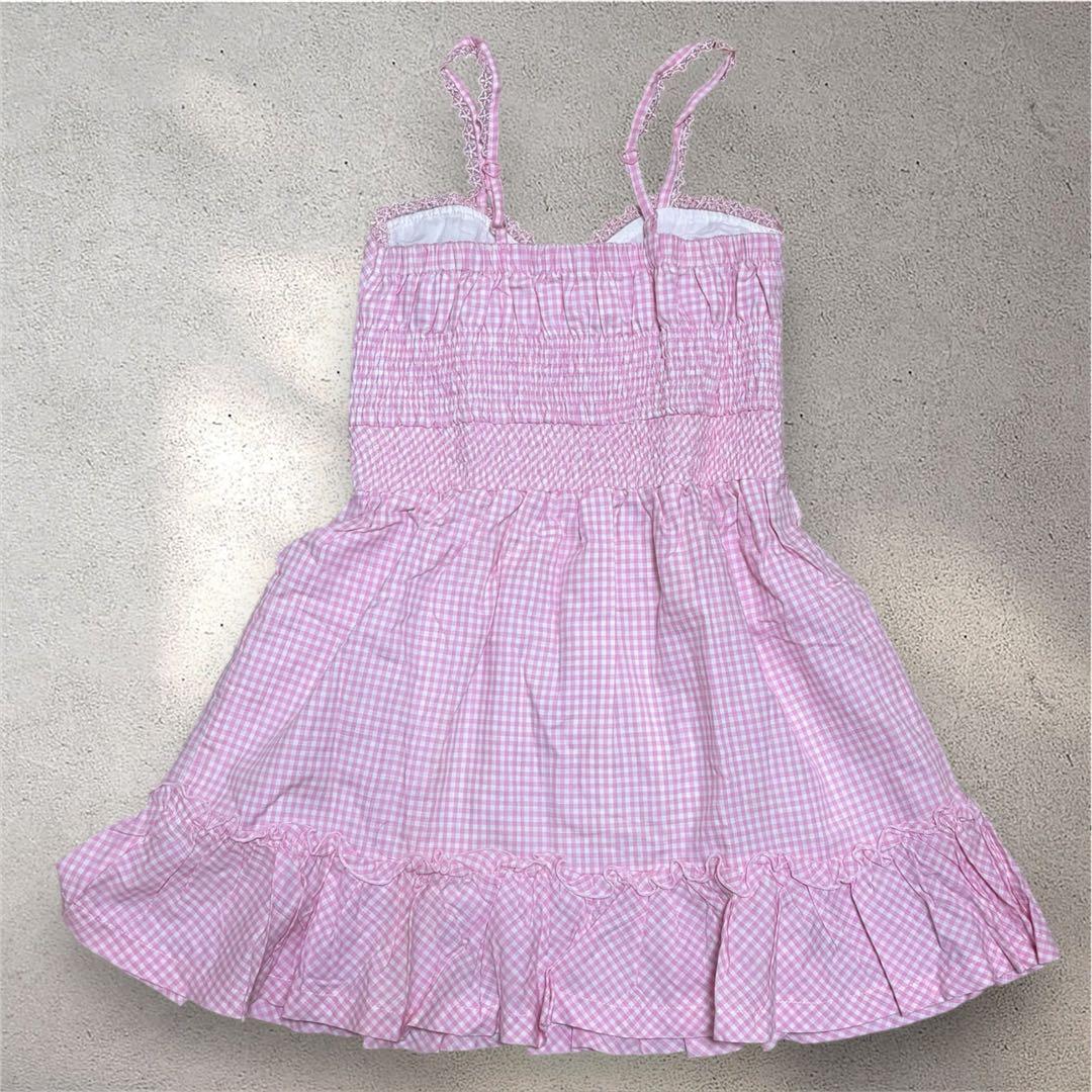 【タグ付き】TRALALA/トゥララ キャミワンピ チェック ピンク