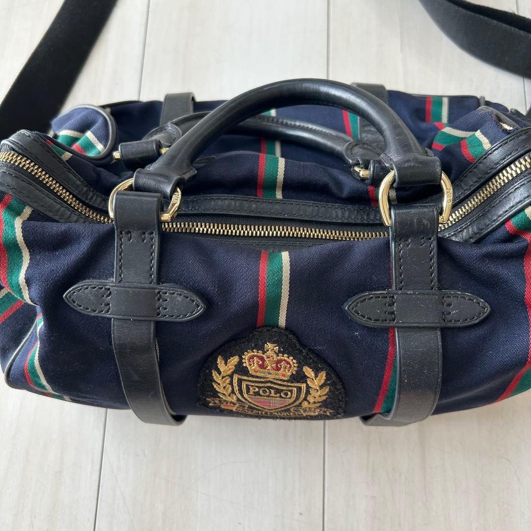 希少 Polo Ralph Lauren 2wayミニボストンバッグ ネイビー