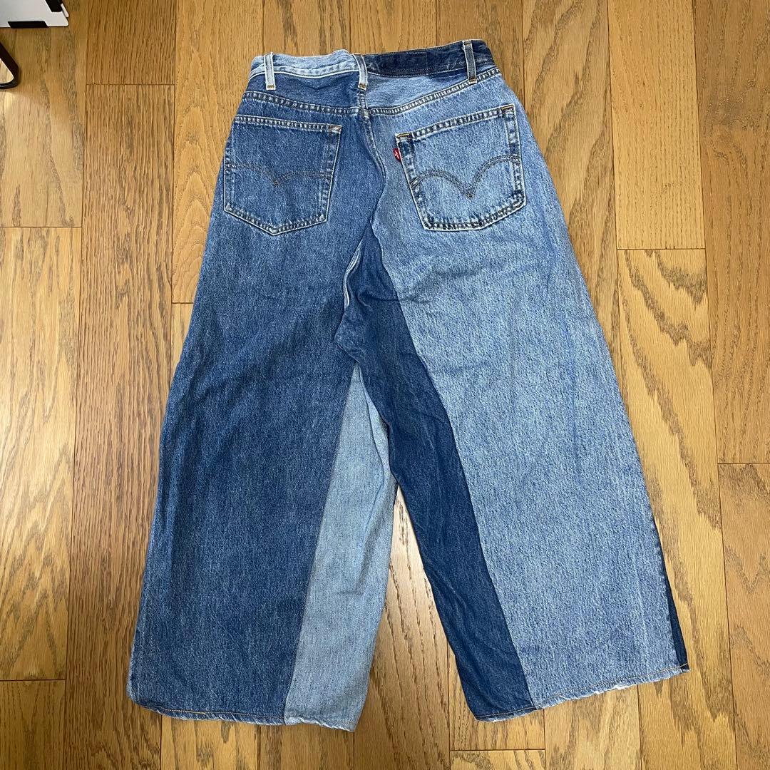 Sunny side up パッチワークデニムワイドパンツ