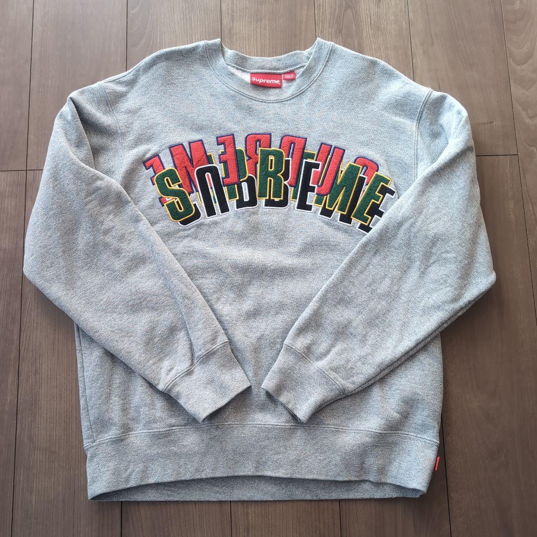 Supreme グレー ロゴプリント トレーナー