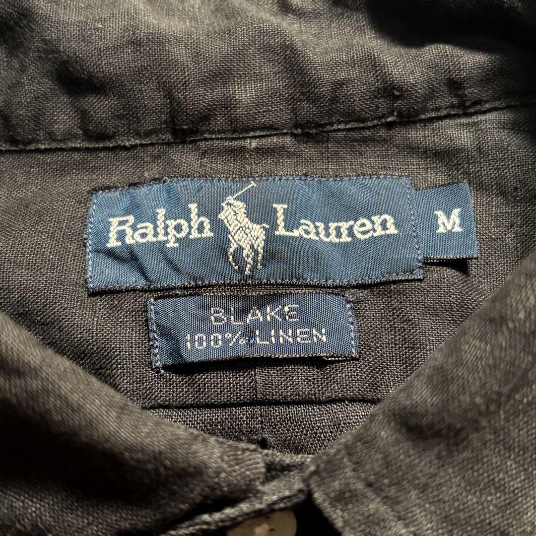 トップス 90S RALPH LAUREN BLAKE BLACK LINEN SHIRT