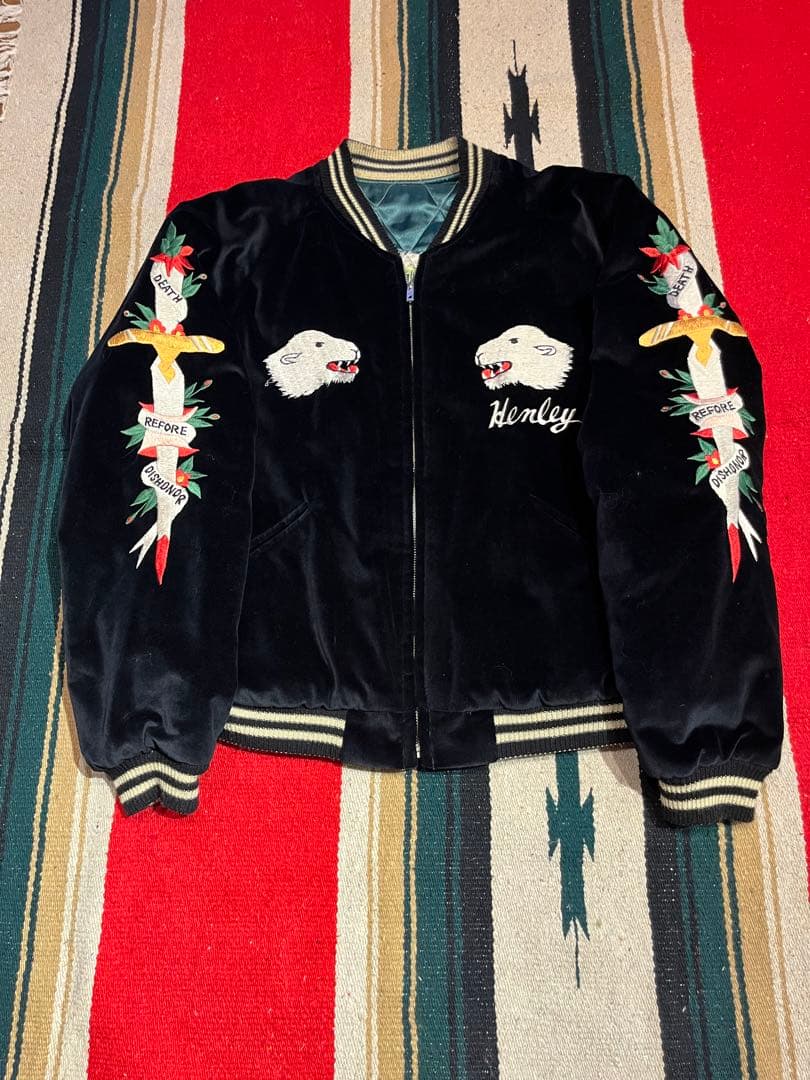 テーラー東洋souvenirjacket別珍 ベロア スカジャン　スーベニア