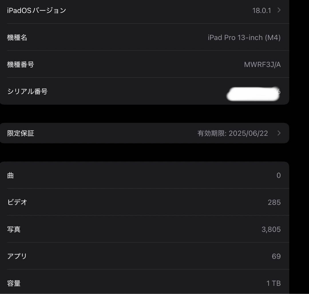 超美品 13 インチiPad Pro M4 1TB Nano Texture