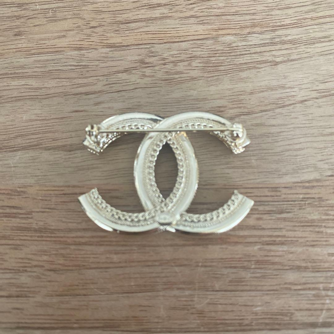 CHANEL CCロゴ ブローチ パール装飾 訳あり