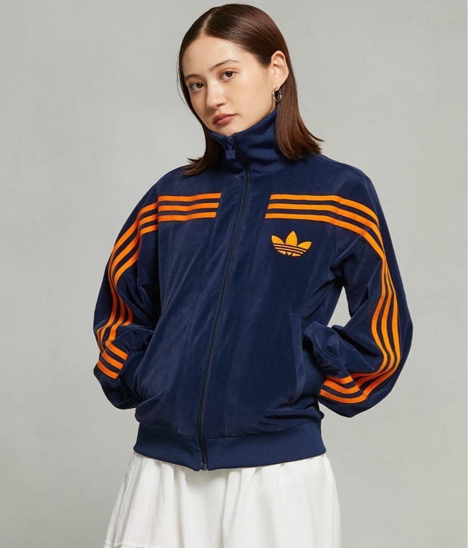 【美品 ベロア 2XL】adidas トラックジャケット ジャージ トレフォイル