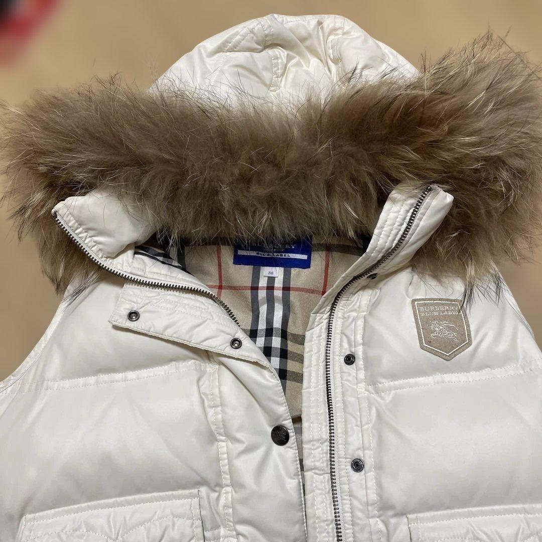 BURBERRY BLUE LABEL ダウンベスト 38 ホワイト