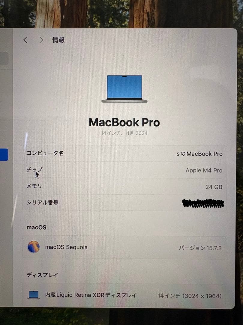 14インチ MacBook Pro M4pro 24GB 512GB