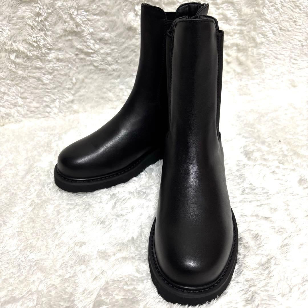 VINILO【ヴィニーロ】 サイドゴアブーツ ショート　ブラック 23.5cm